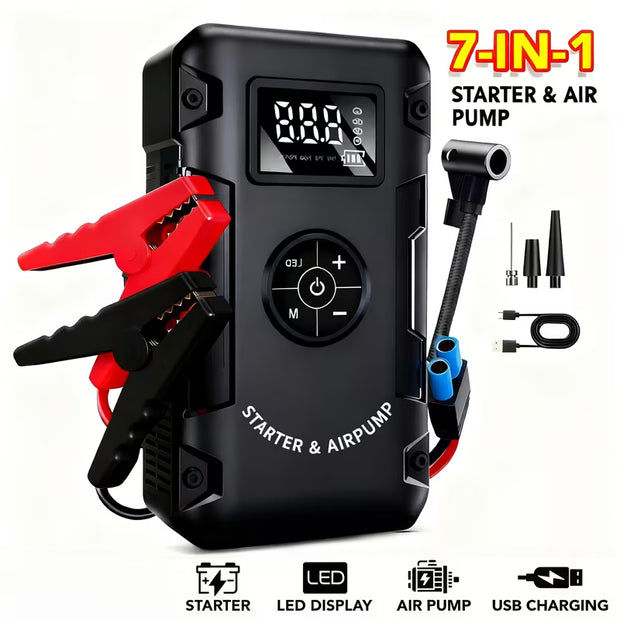 7-in-1 Car Jump Starter Air Pump 10000A with 150PSL